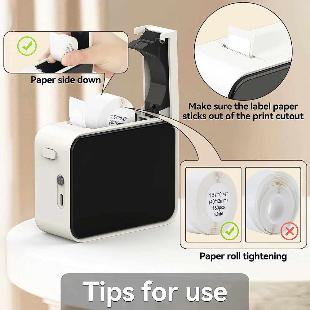 P15 Bluetooth Label Maker Machine Sticker Barcode Thermal Label Printer + tapes