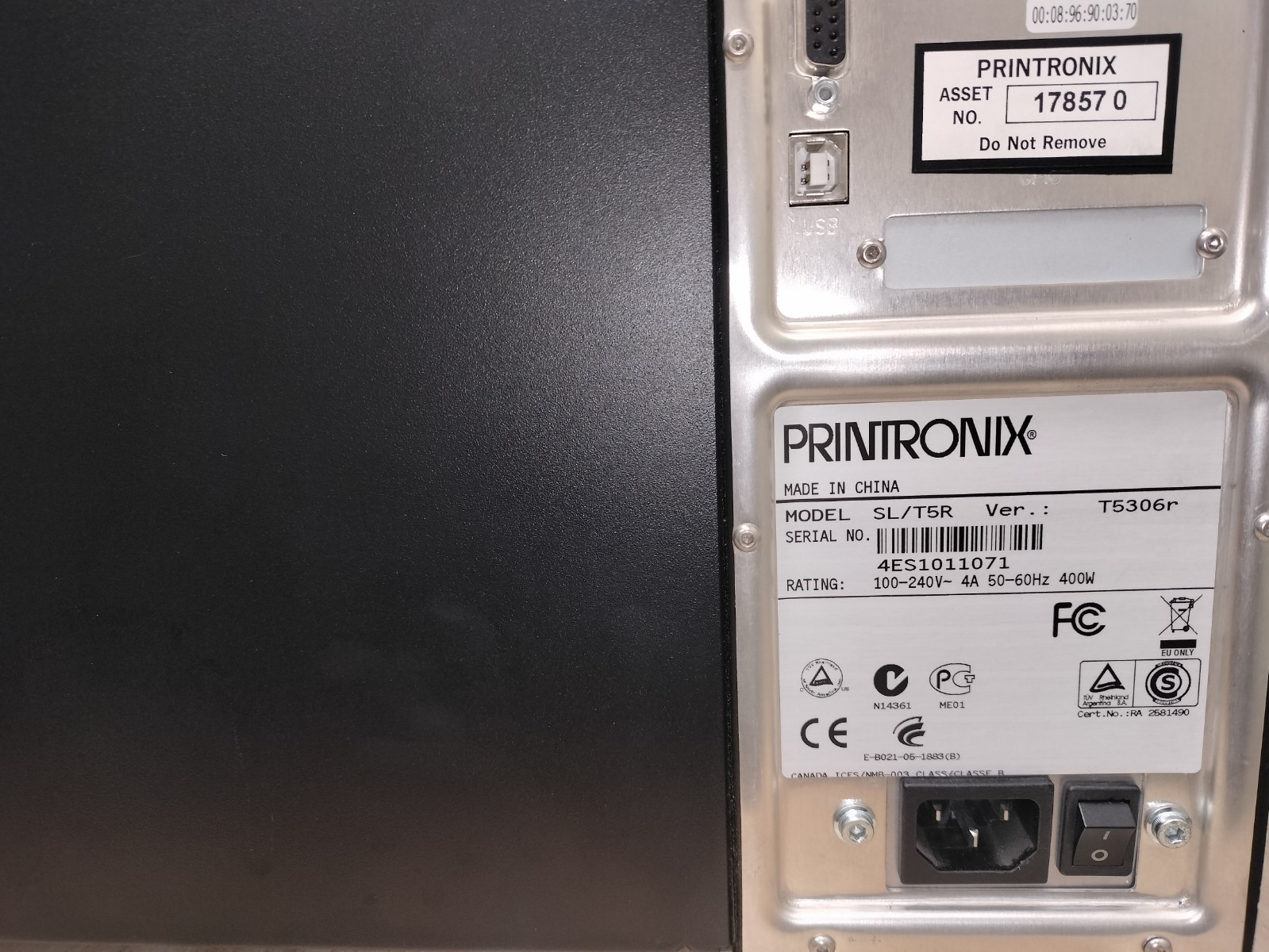 Printronix T5306r Wide Thermal Transfer Barcode Label Printer 300 dpi USB Serial