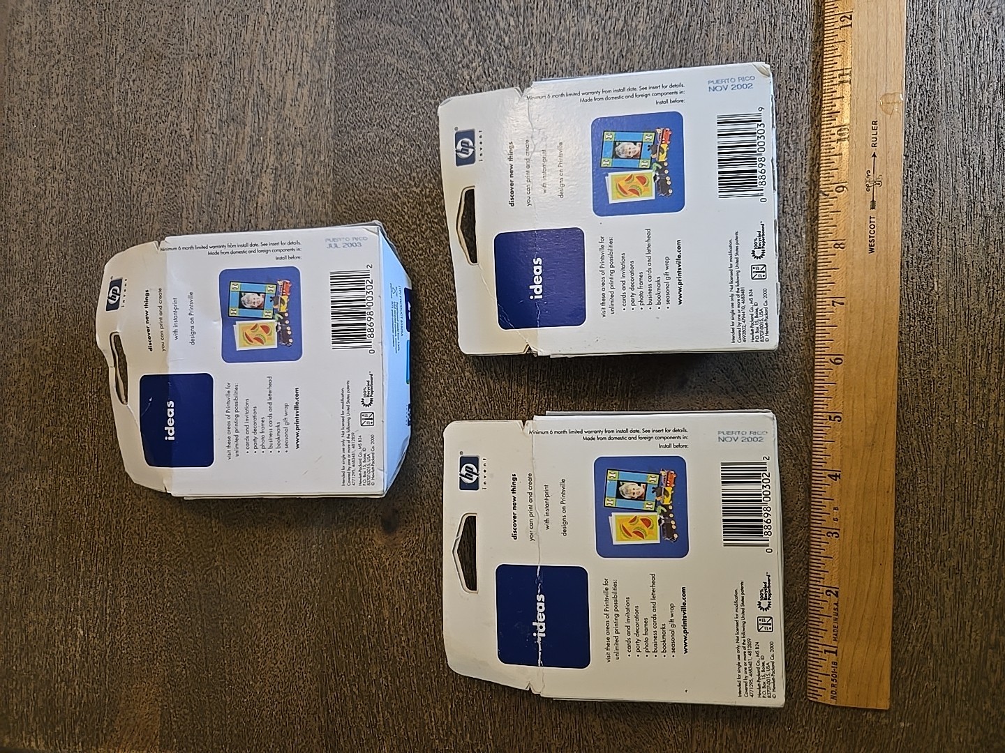 (2)HP 25 Tri-Color & (1) 26 Black Ink Jet Print Cartridge NOS Lot Of 3 See All