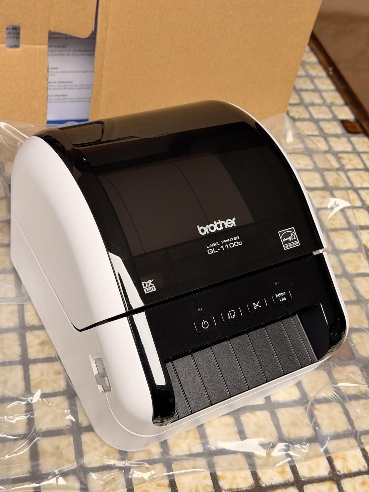 Brother QL-1100C/QL-1110 Professional Thermal Label Printer Power Supply & USB