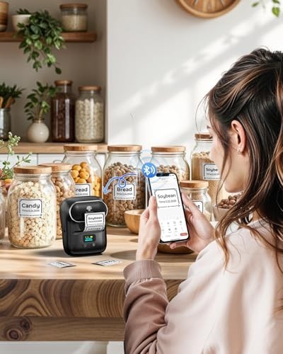 Bluetooth Thermal Label Maker – M110 Address Printer for Home, Office, School, B