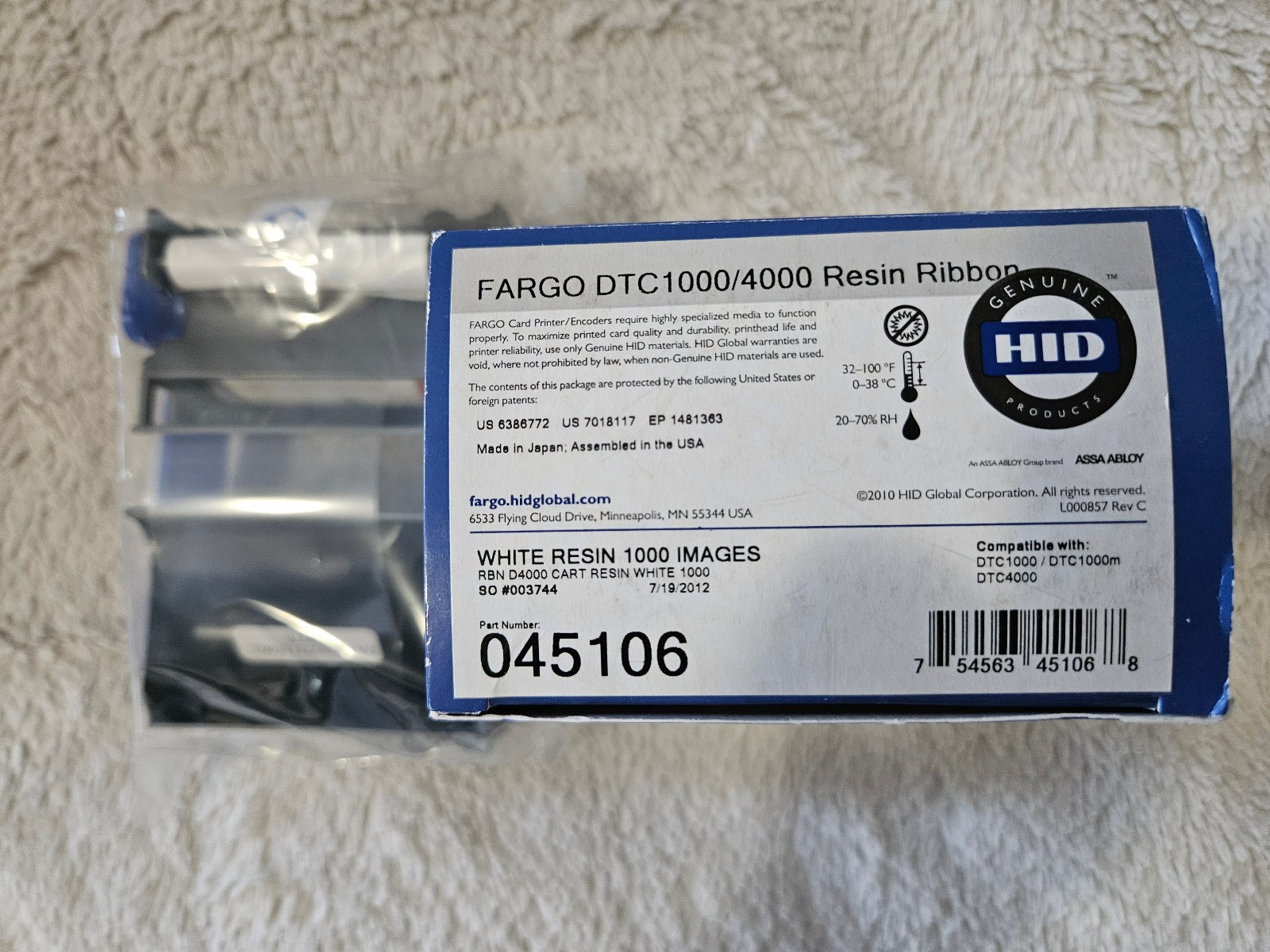 HID Fargo Single Color Resin DTC1000 DTC4000 Black Red White + Used Green Black