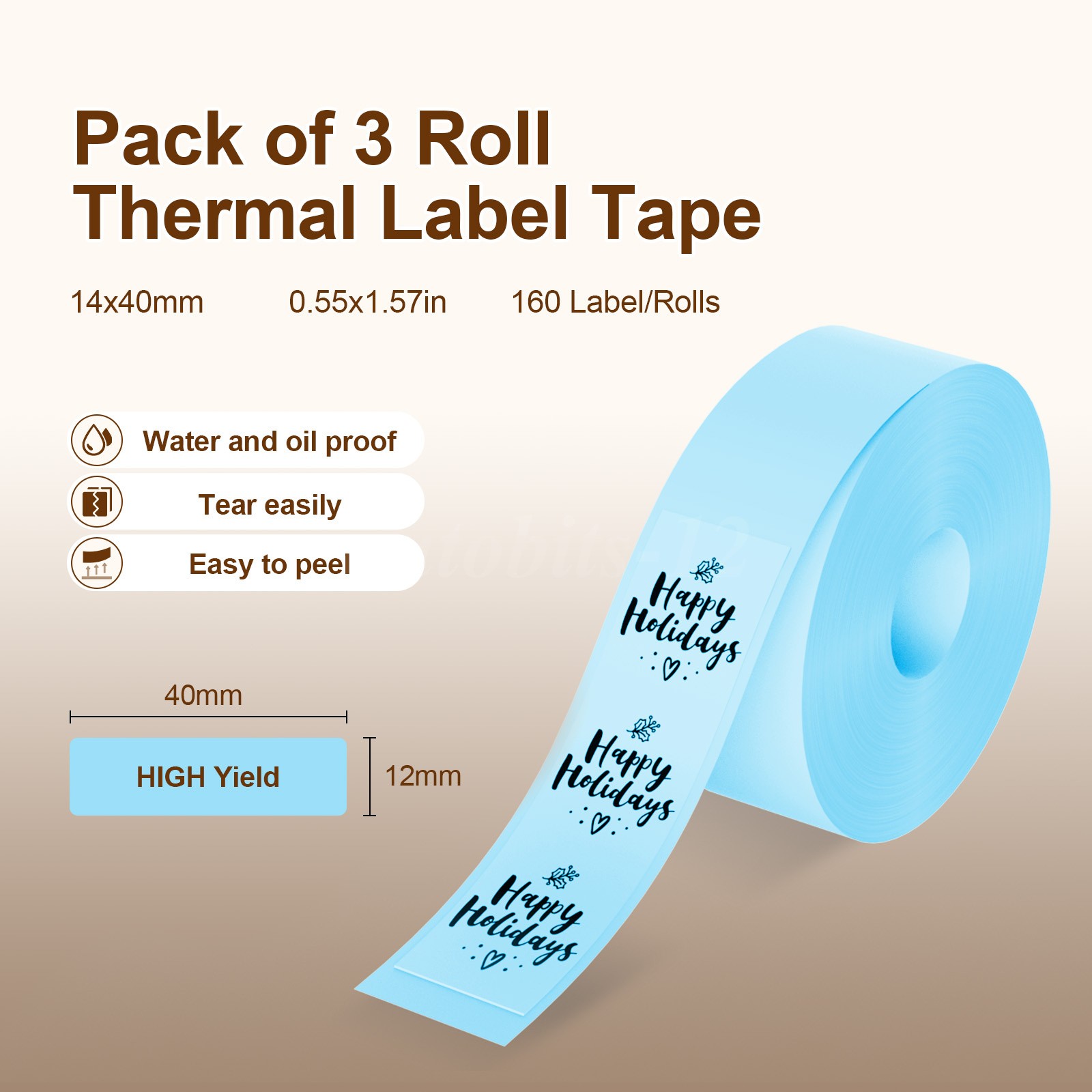 Pastel Color Thermal Sticker Paper Continuous Label Rolls for HP 2 Label Maker