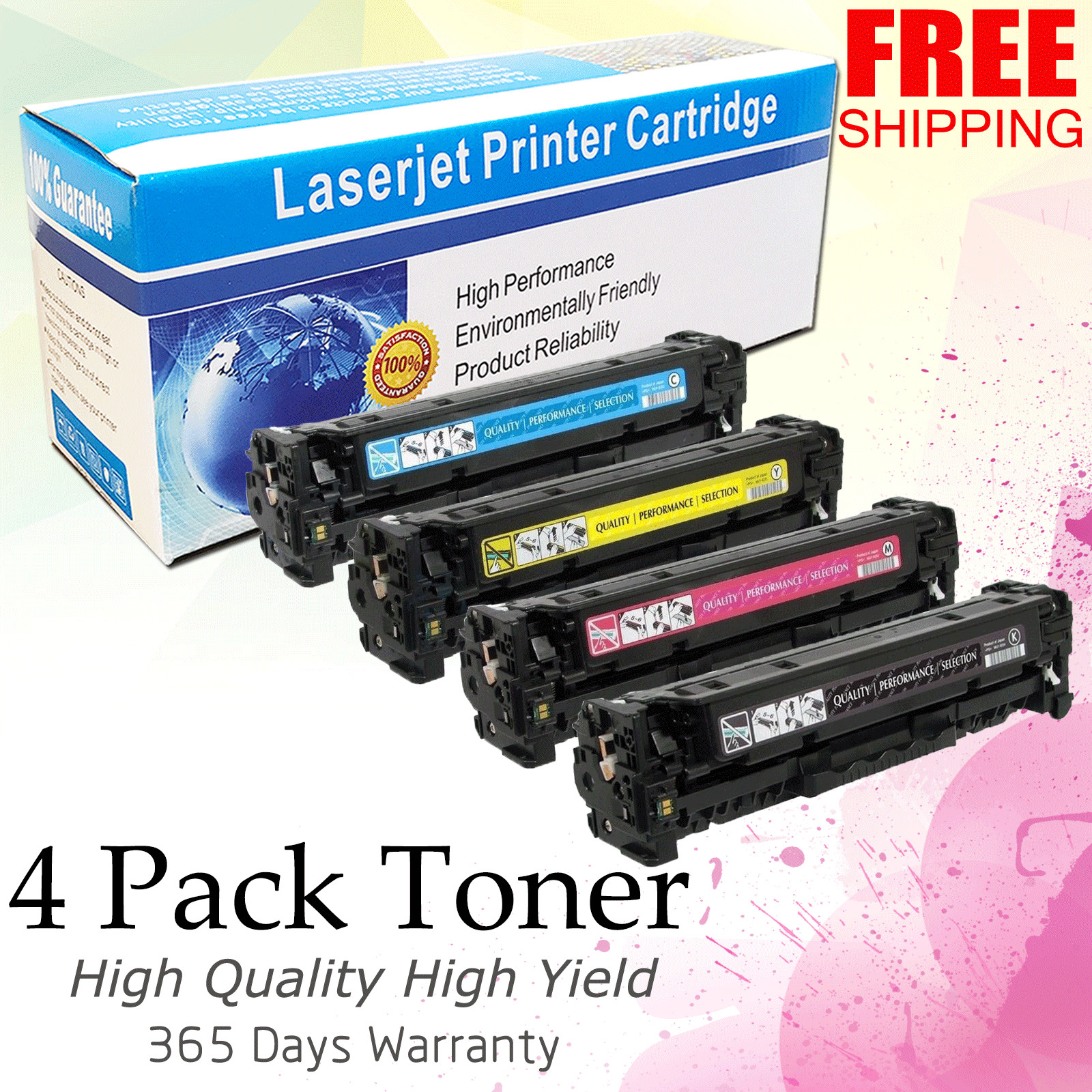 4 Pack CRG131 Color Toner Set For Canon 131 imageCLASS LBP7110Cw MF8280Cw MF8230