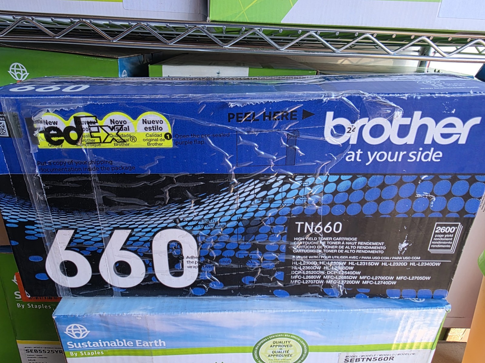 Brother 660 Black High Yield Toner Cartridge TN660 Genuine