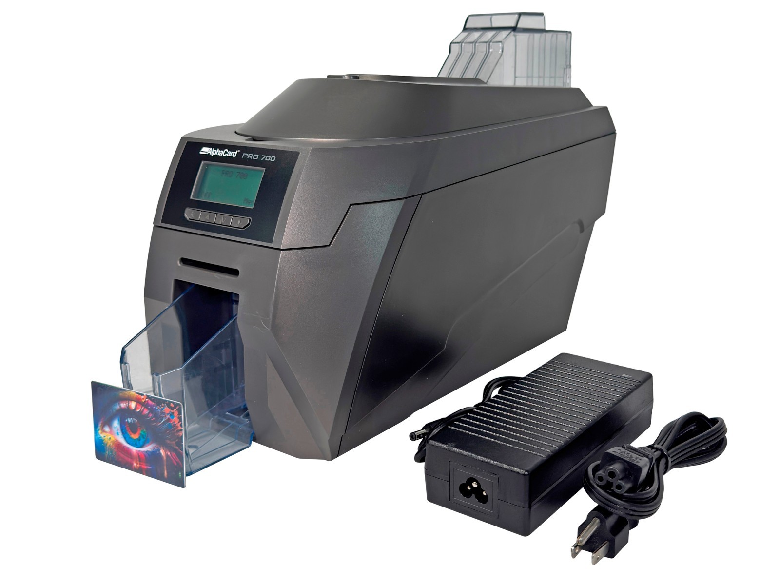 TESTED AlphaCard PRO 700 Single-Sided Color ID Card Badge Printer USB Ethernet