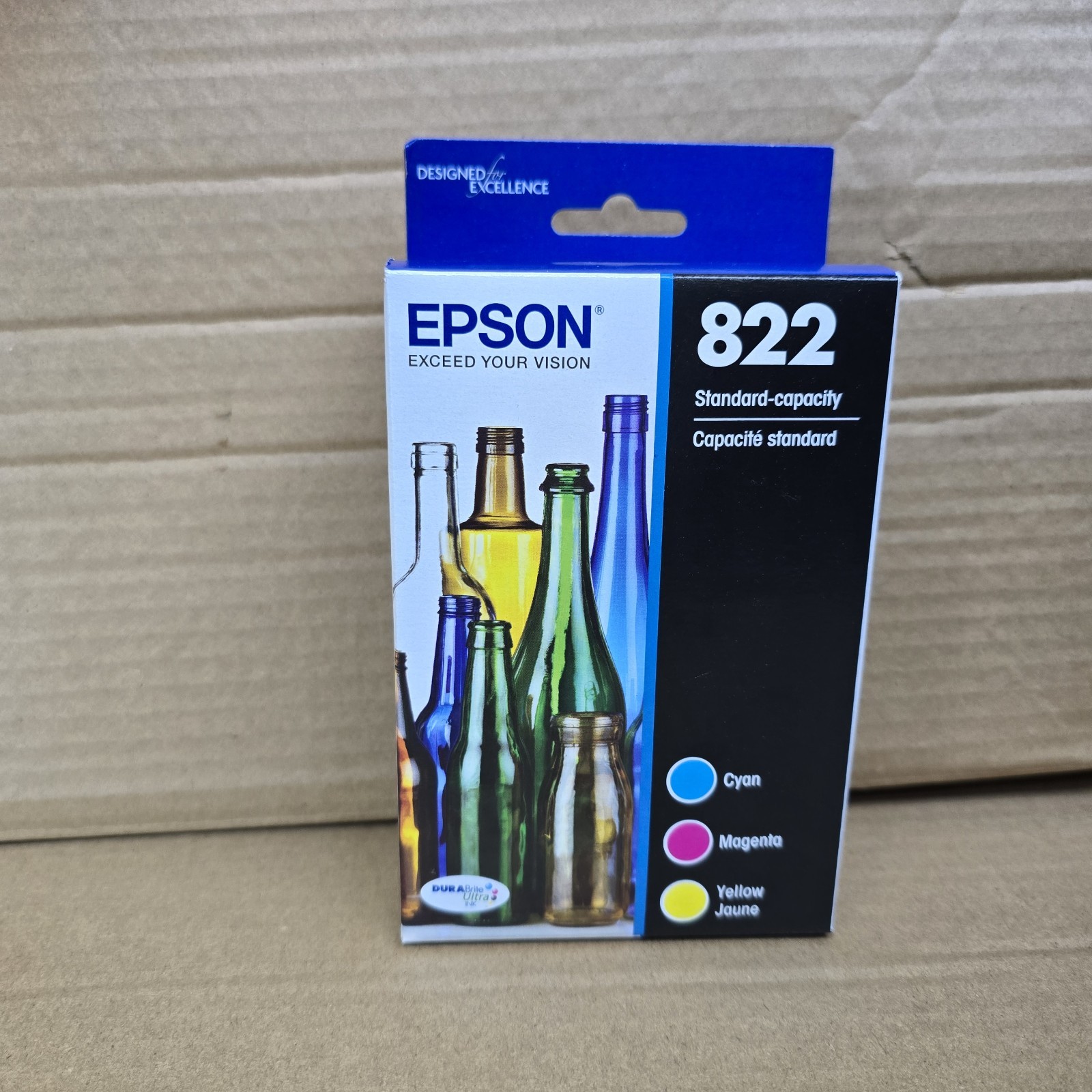 Genuine Epson 822 Standard Capacity CMY Ink Cartridge C13T05V523 Exp 07/2026