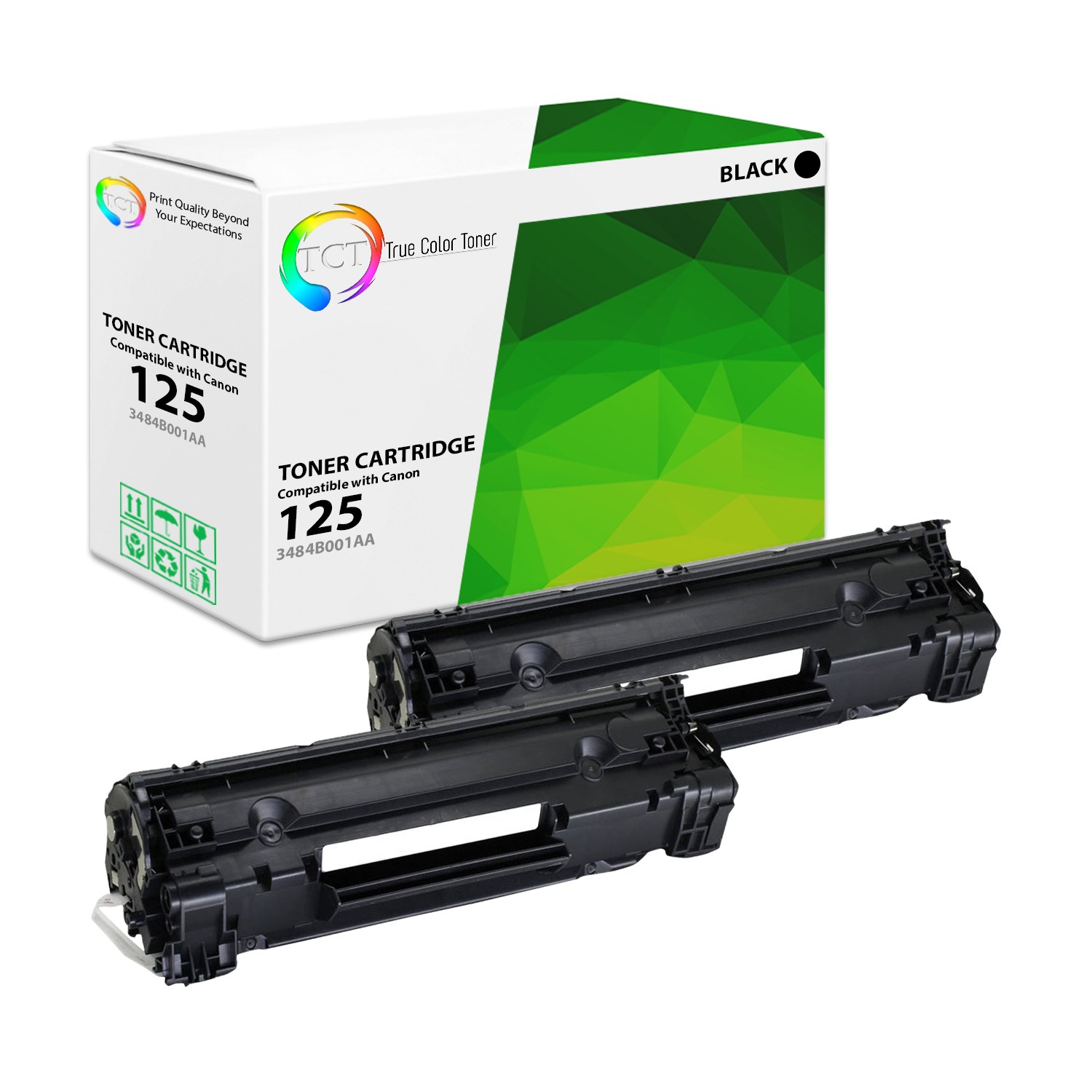 TCT 2PK Black 125 – 3484B001AA Toner Cartridges For Canon Imageclass MF3010 LBP