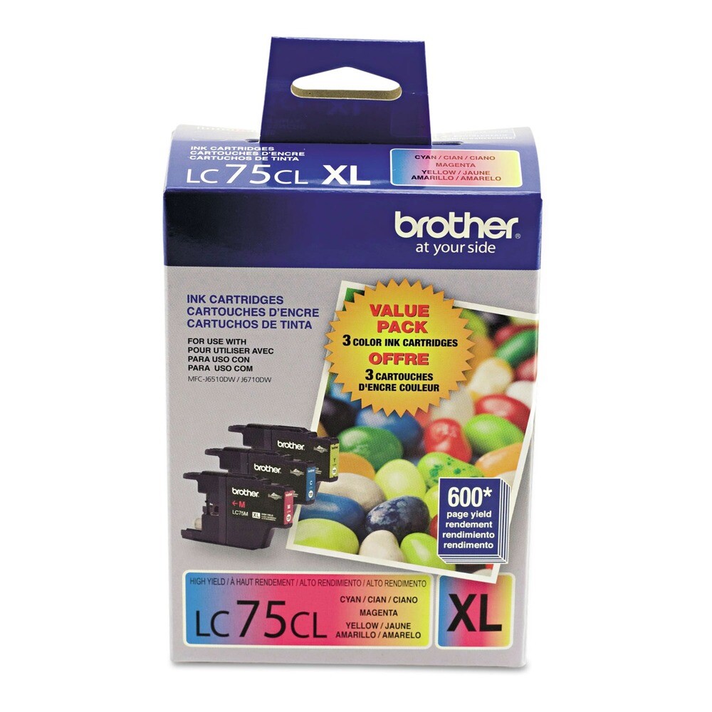 Brother LC753PKS Innobella 600 Page-Yield High-Yield Ink – Cyn/Mgta/Ylw 3/PK New