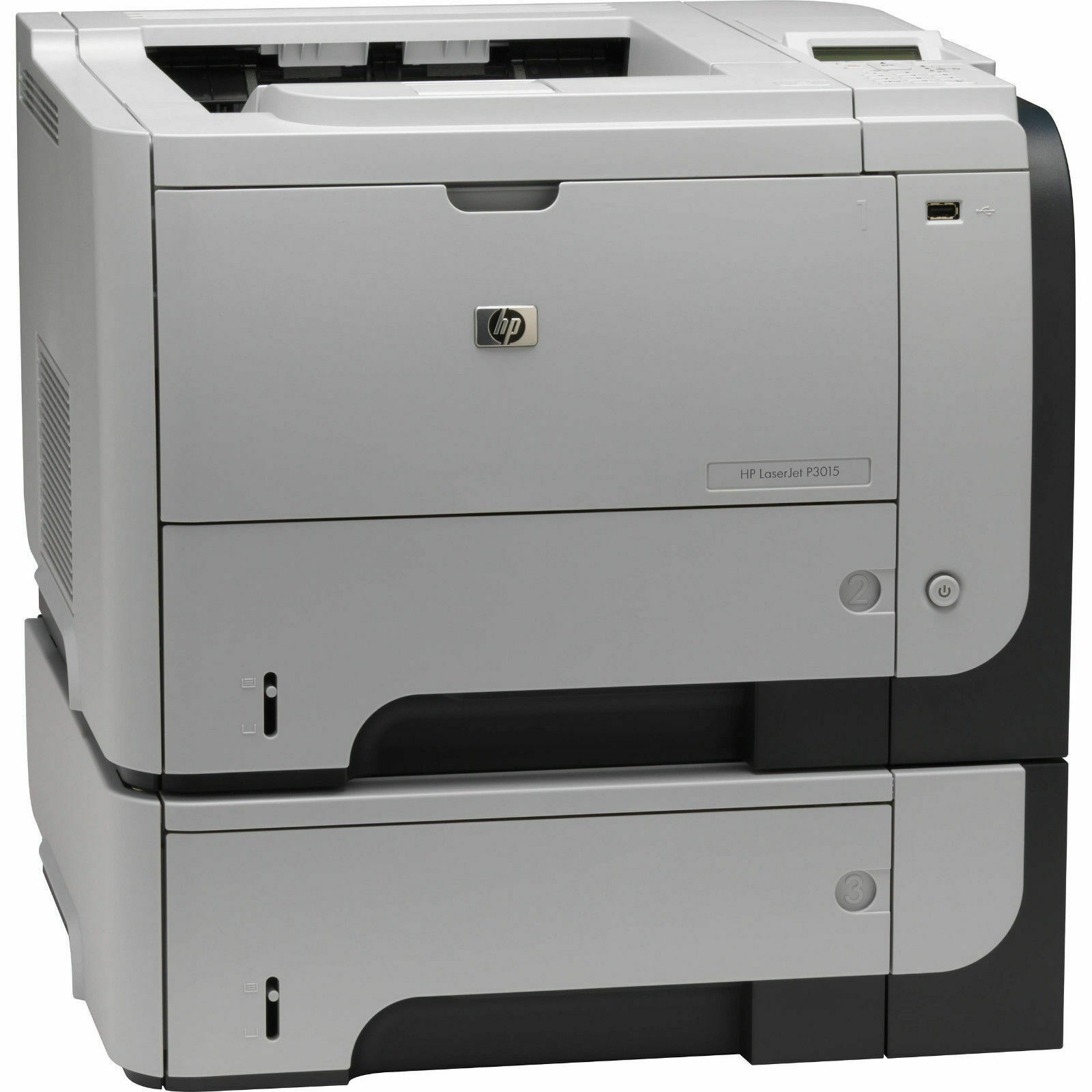 HP P3015dn LaserJet Printer LAN USB 2.25″ LCD 500-Sheet Tray Duplex Toner CE528A