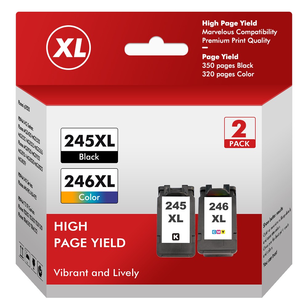 2x PG-245XL CL-246XL Ink Cartridge for Canon PIXMA MG2522 Ink MG2520 MX490 MX492