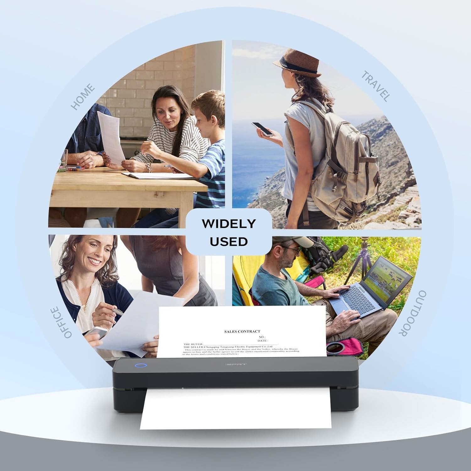 iDPRT Portable-Printer Wireless for Travel,300DPI Inkless Thermal Small Printers
