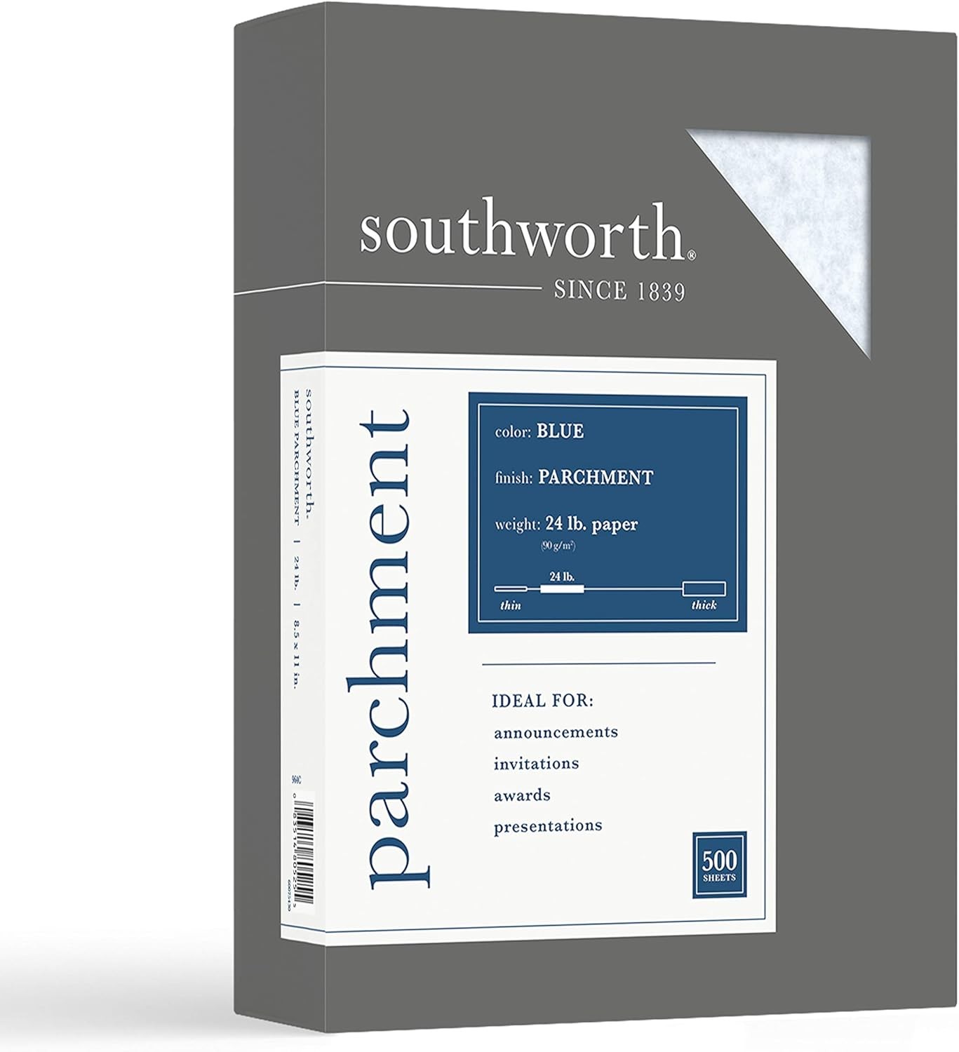 Southworth 8.5-inch x 11-inch Specialty Paper, 24 8 1/2 In X 11 In, Blue