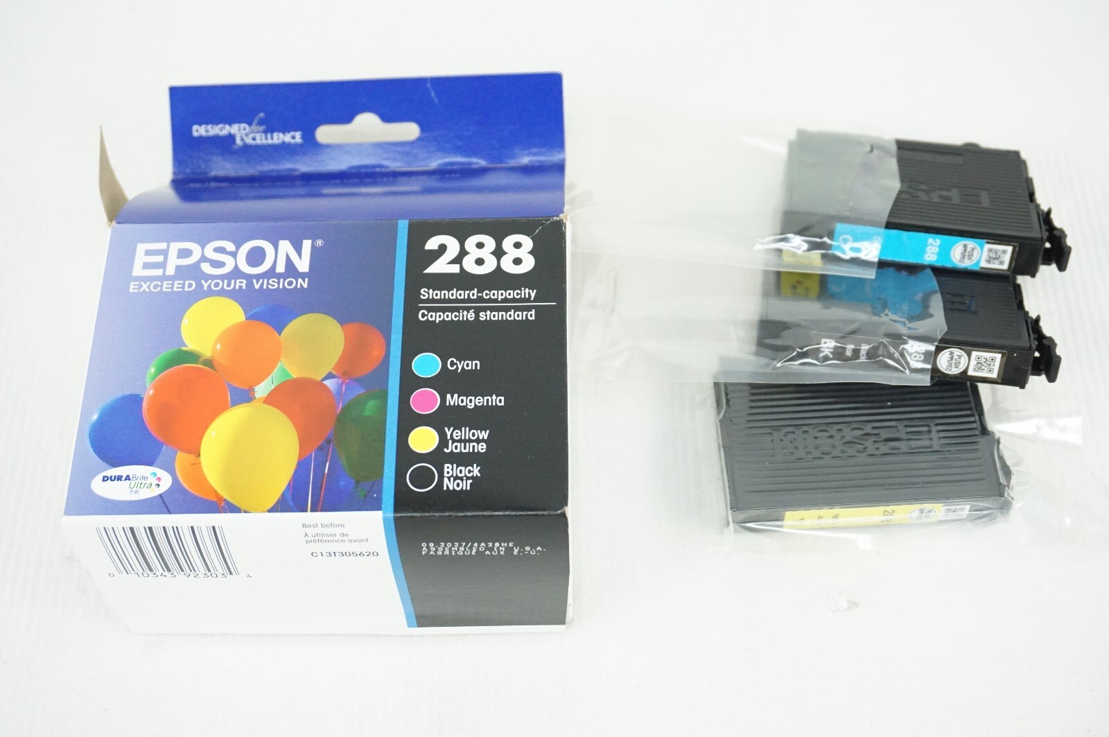 Epson T288120-BCS 288 DURABrite Ultra Ink Standard Capacity Cyan Black Yellow