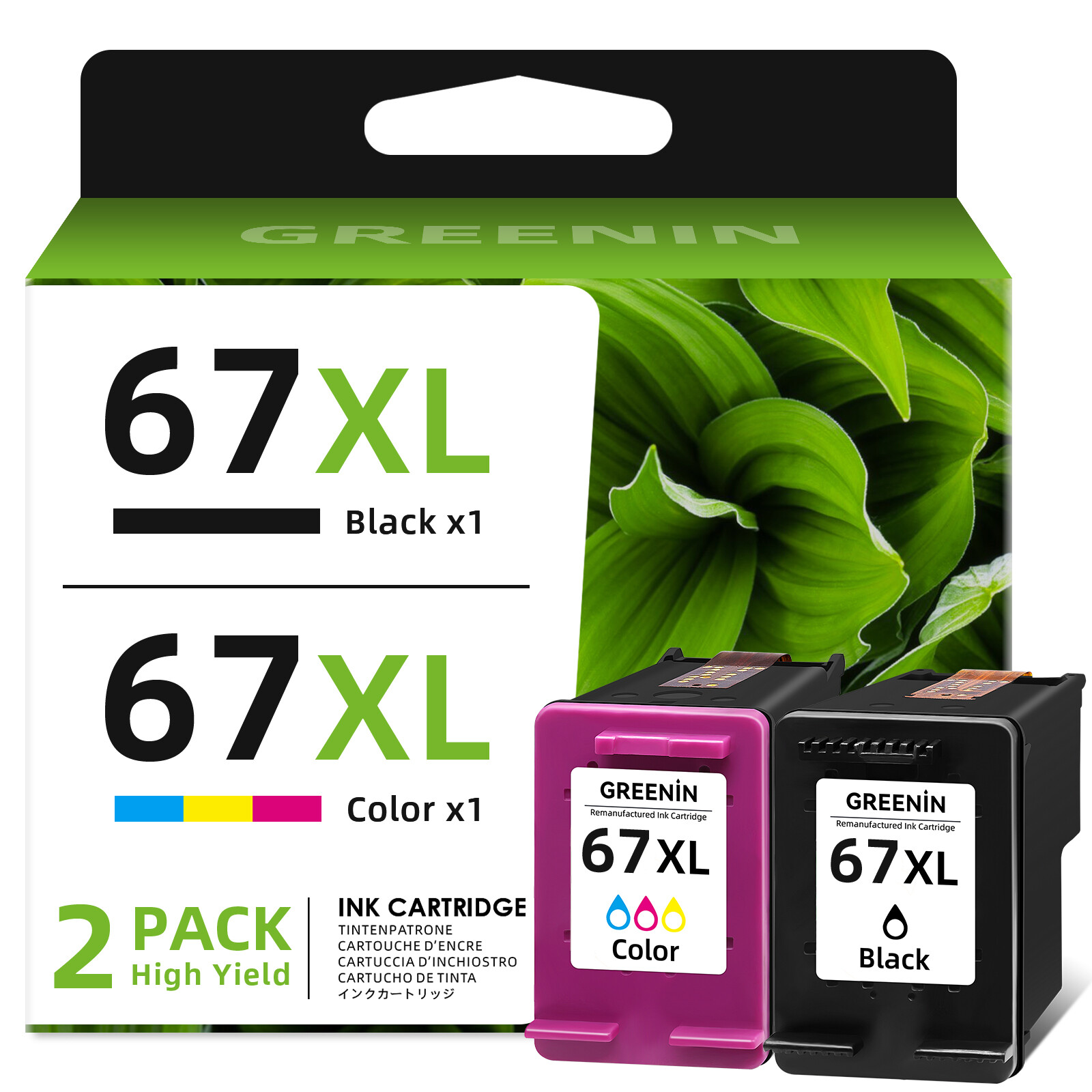 67XL Ink Cartridges for HP Ink 67 XL Deskjet 2752e 2755e 2800e 4152e 4155e 4100e