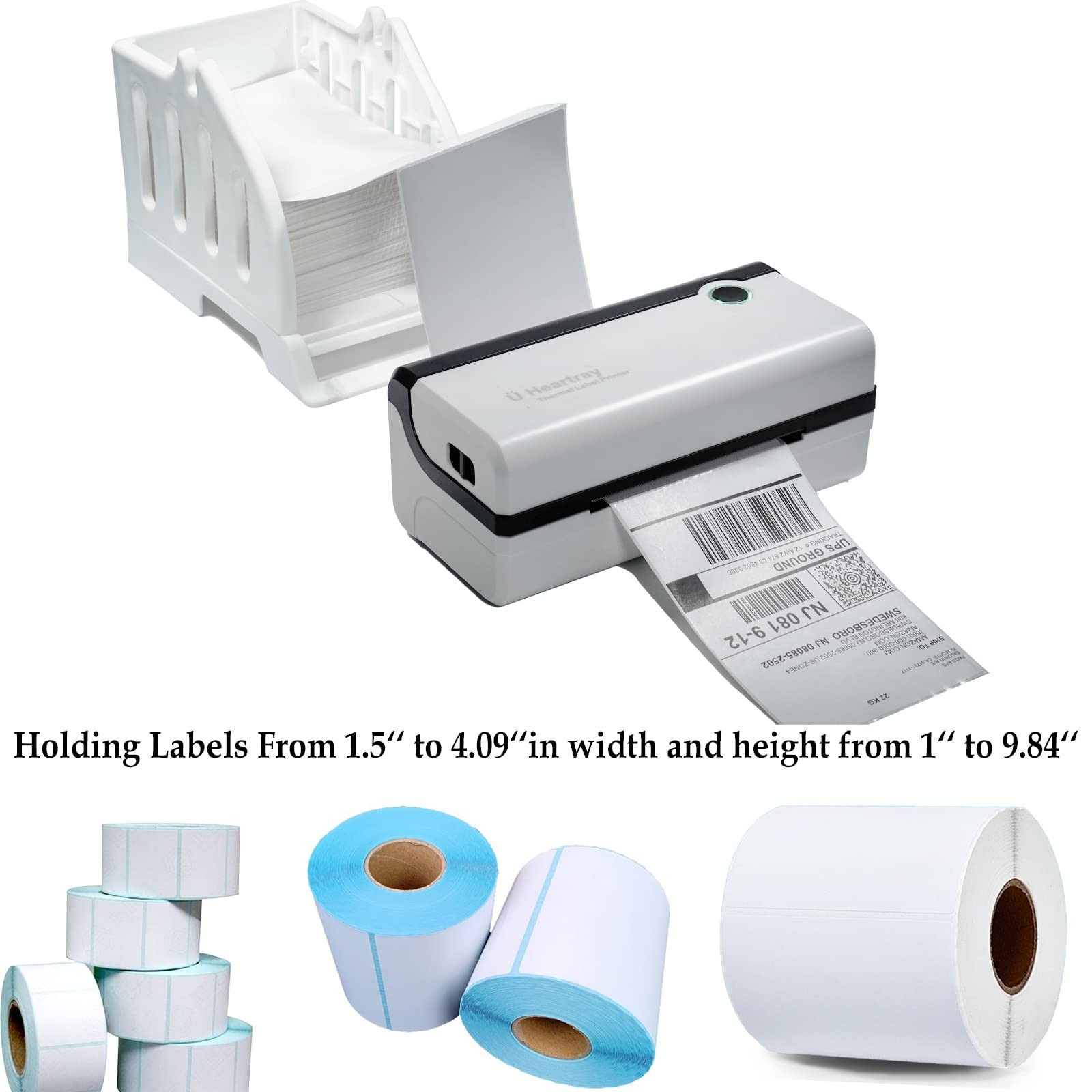 Label Holder for Rolls and Fan-Fold Labels,4×6 Stand for Thermal Label Printer-A