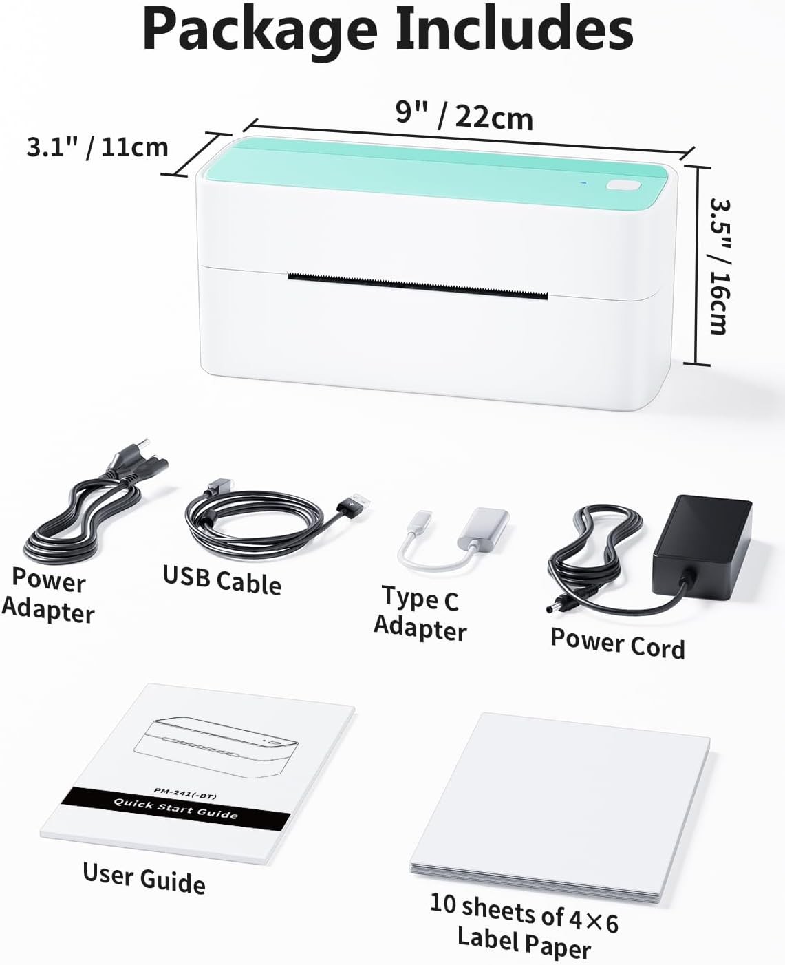 Thermal Label Printer Bluetooth/USB 4×6 shipping Label printer for USPS UPS LOT