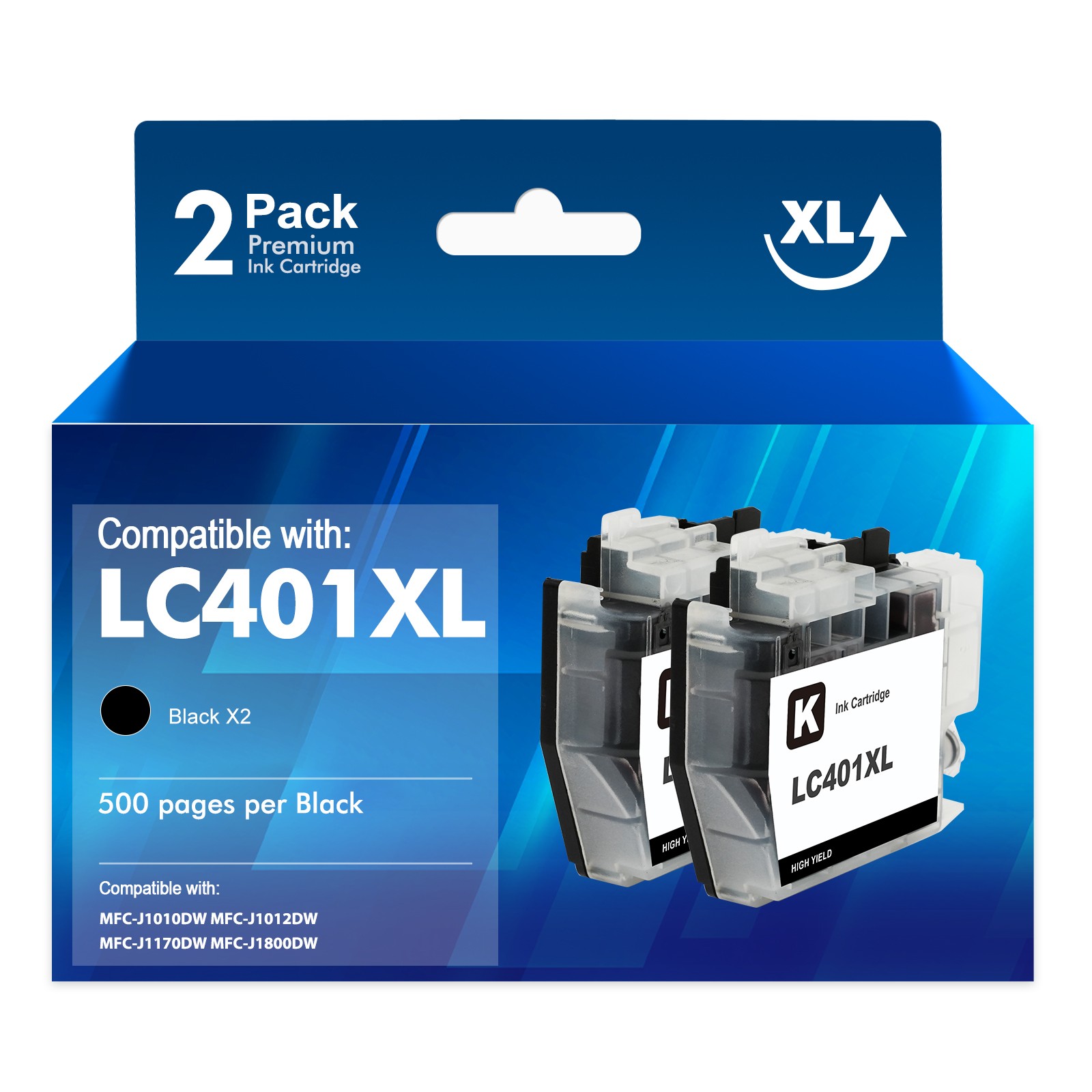 LC401XL Black Color Ink compatible for Brother MFC-J1010DW J1170DW J1012DW LOT