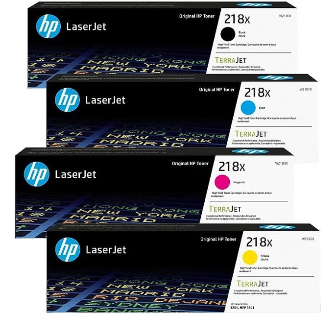 BRAND NEW HP 218X Black Cyan Magenta Yellow High Yield Toner Cartridge Set