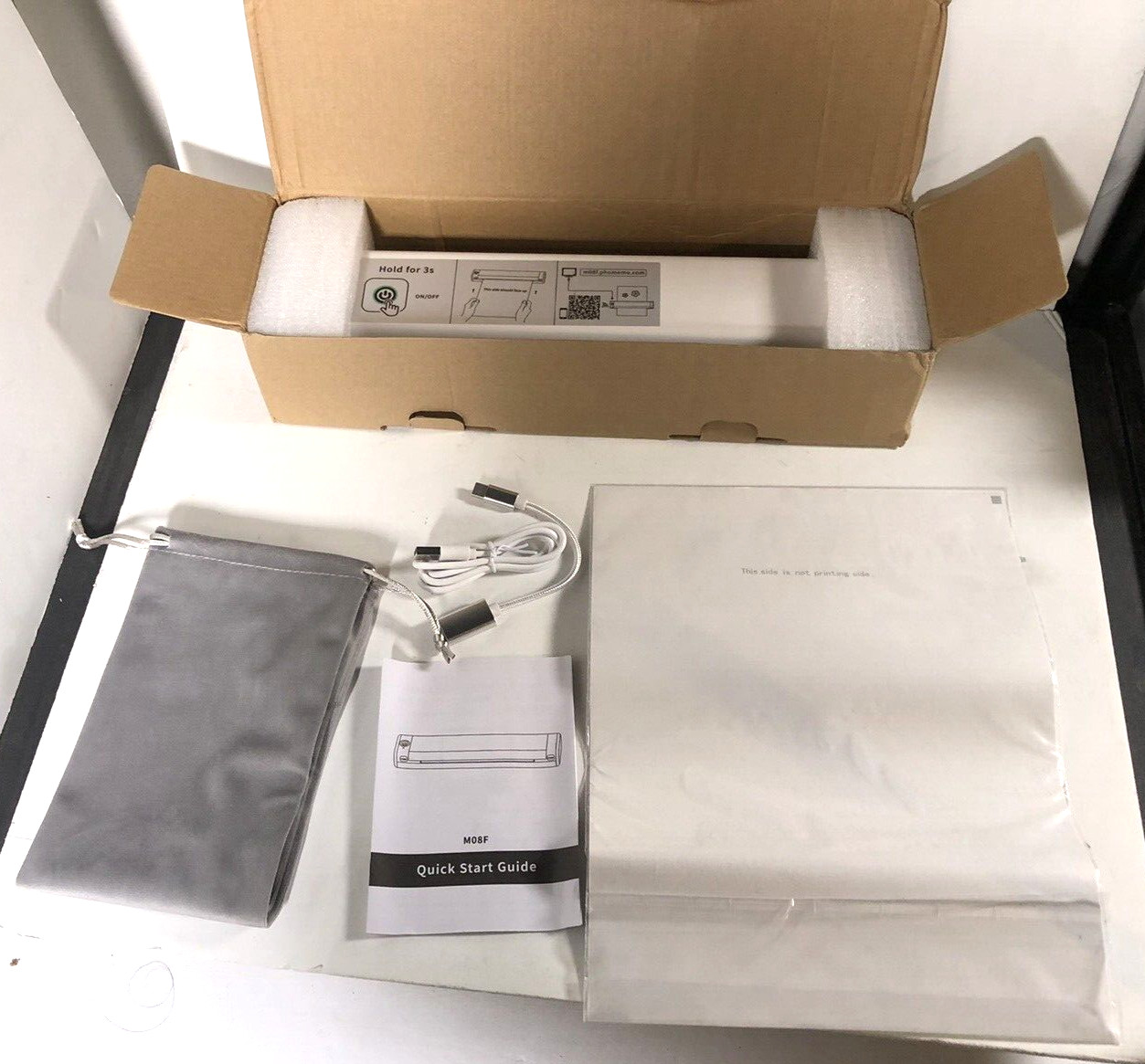 Phomemo M08F Portable A4 Printer Thermal Printer Bluetooth Inkless Printer WHITE