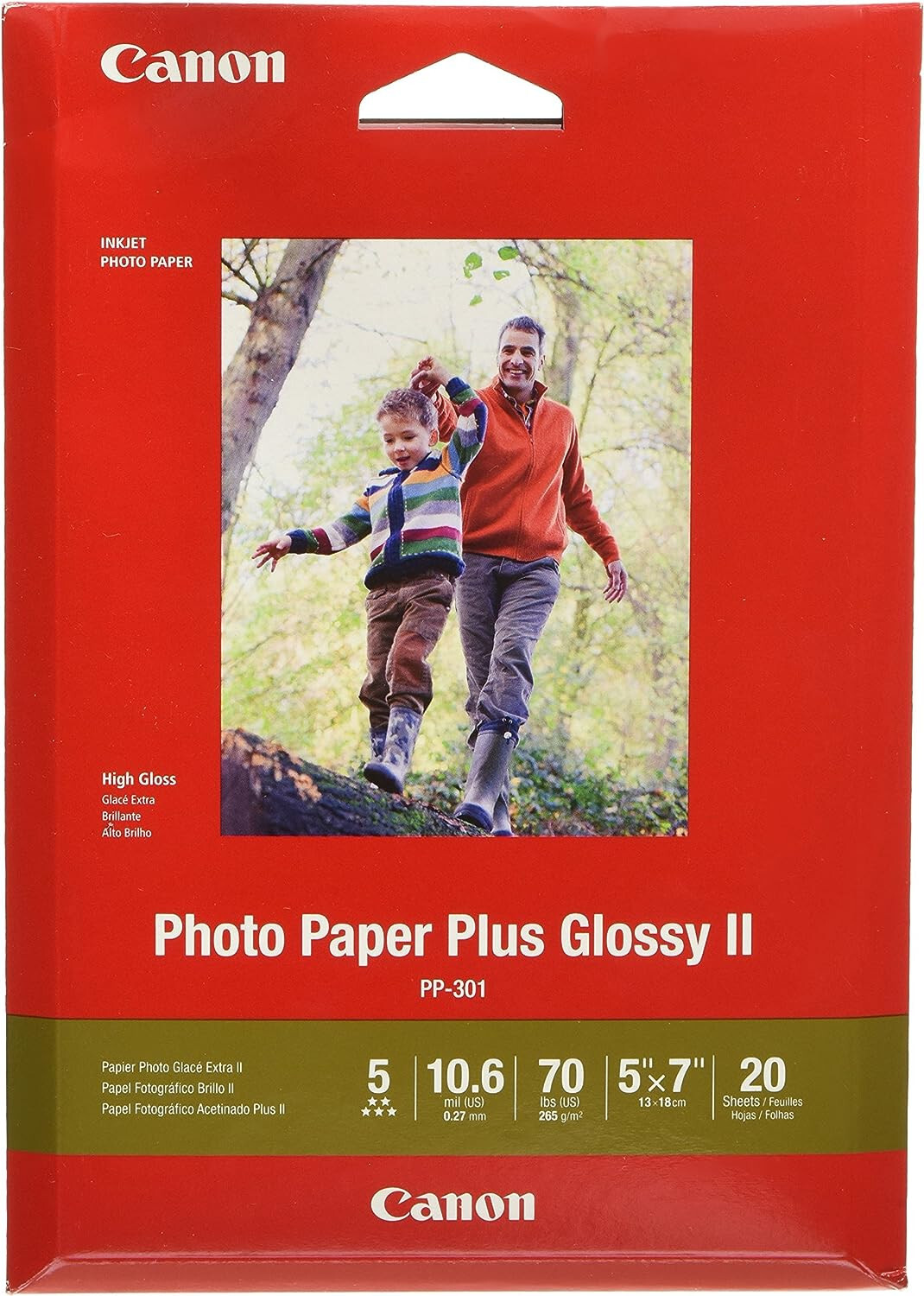 Canon Plus Glossy II PP-301 Inkjet Printer Photo Paper 20 Sheets NEW 5″x7″