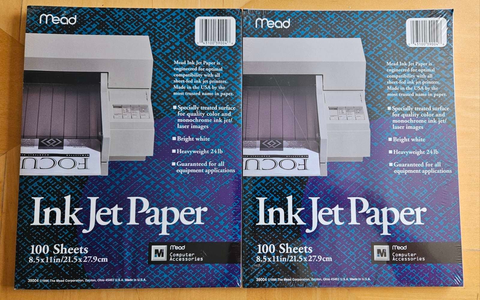 Mead Inkjet Paper 200 Sheets 8.5″ x 11″ Bright white Heavyweight Treated Surface