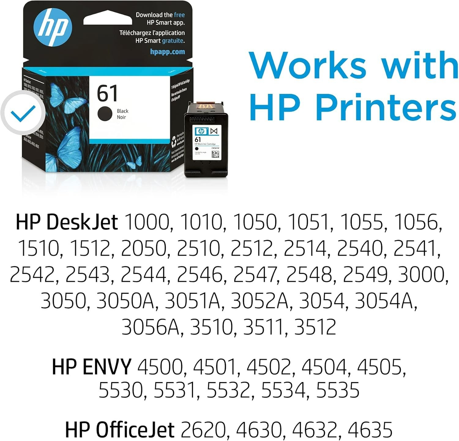 Genuine HP 61 Black Ink Cartridge Original Expired – 02/2021