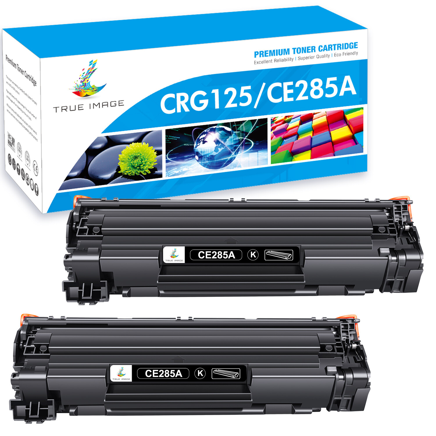 2 PK CRG125 For Canon 125 Toner Cartridge 125 ImageClass MF3010 LBP6030w LBP6030