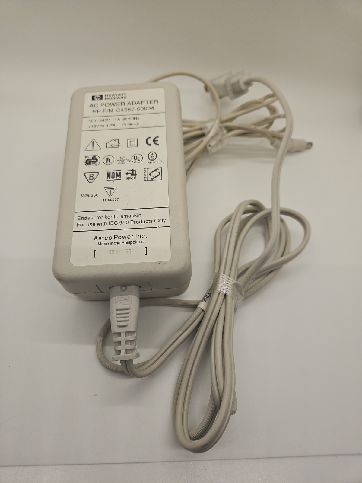 Hewlett Packard C4557-60004 AC Adapter Power Supply for Printer 18V 1.7A Tested
