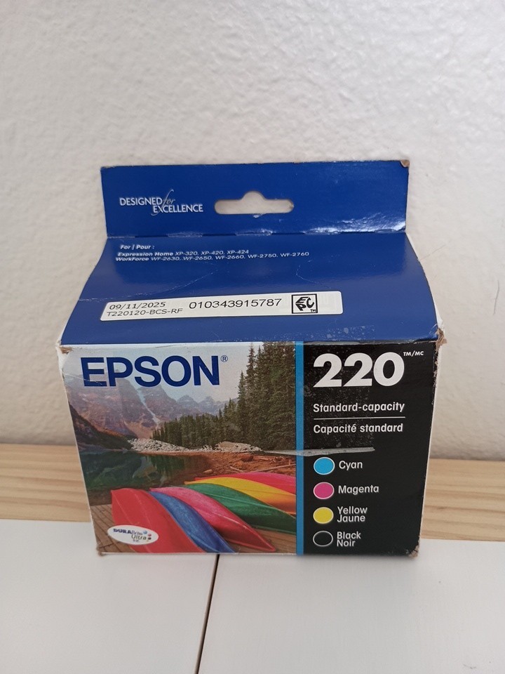 EPSON 220 DURABrite Ultra Ink Standard Black + Color Cartridge Combo Exp 11/2026
