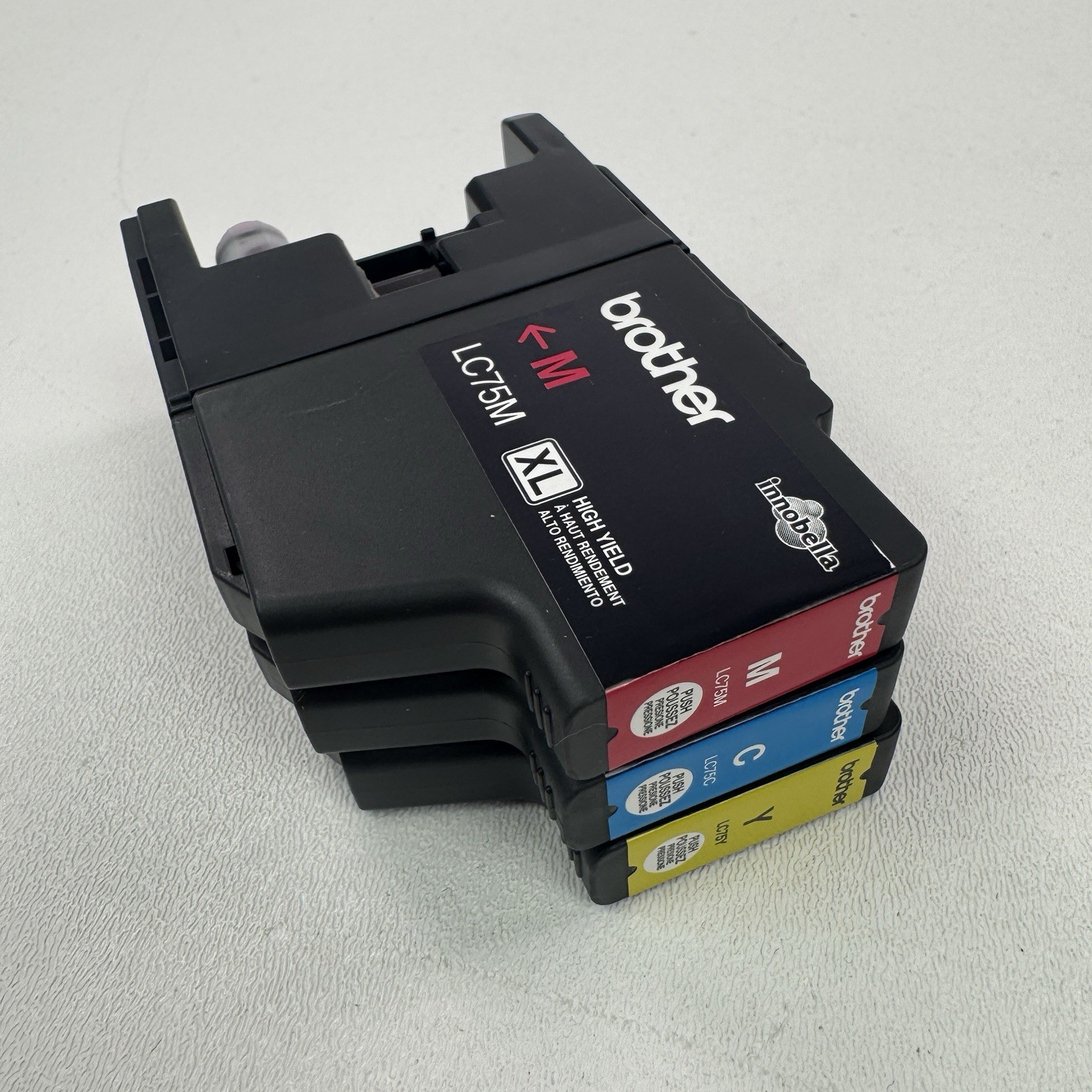 New Genuine Brother LC75XL Cyan Magenta Yellow 3PK Ink Cartridges (open box)