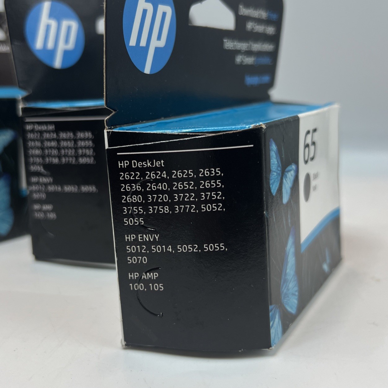 3 Pack – HP 65 Black Ink Cartridge N9K02AN – Exp Date May 2027 – New & Sealed