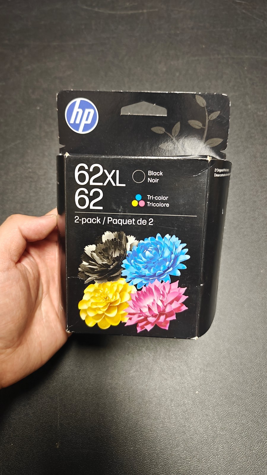 Sealed Genuine HP 62 XL Black & 62 Tri-Color Ink Combo Pack N9H67FN Exp 09/2027