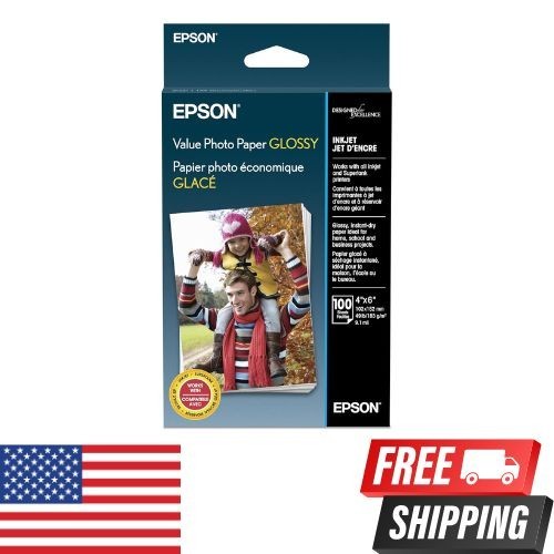 Epson Value Photo Paper 4×6 100 Sheets Glossy for Inkjet Printers