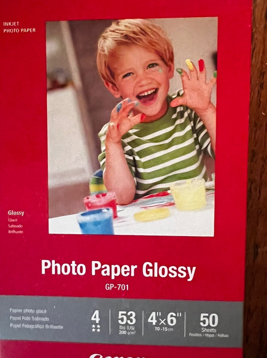 Canon Photo Paper Plus Glossy GP-701 4×6 Inkjet Photo Paper 50 sheets NEW