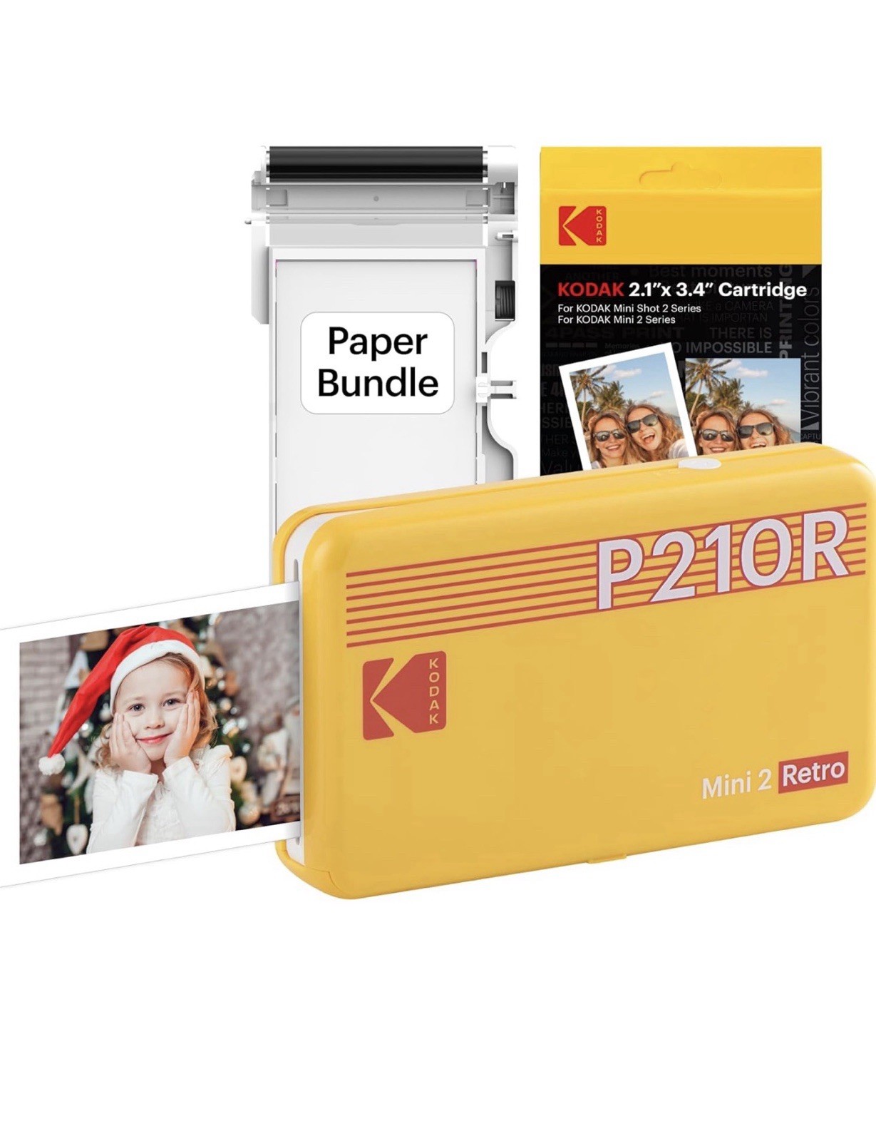 KODAK Mini 2 Retro 4PASS Portable Photo Printer (2.1×3.4 inches)