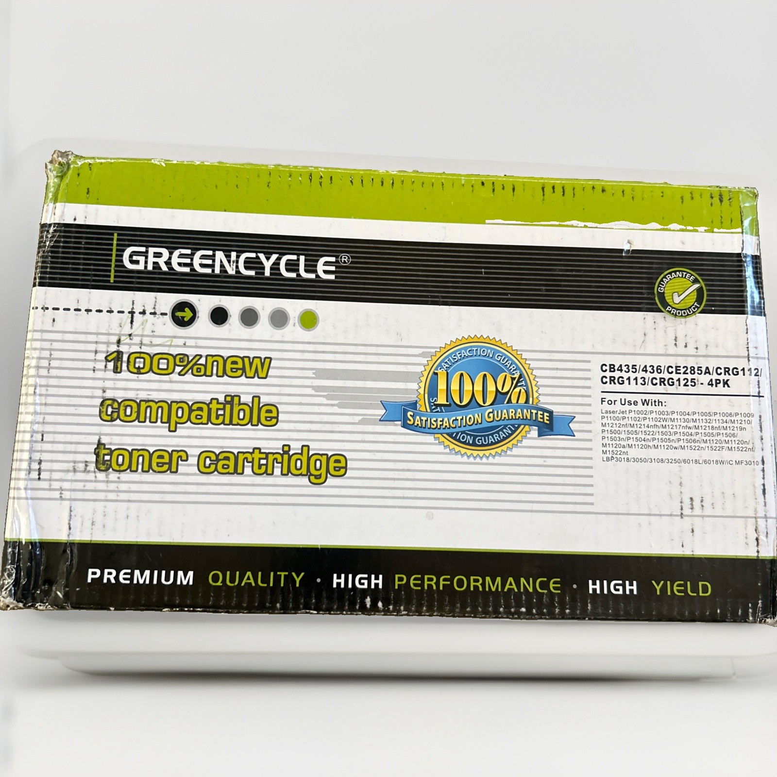 4 Green Cycle Black Toner Cartridges CB435/436/CE285A CRG112/CRG113/CRG125 CB