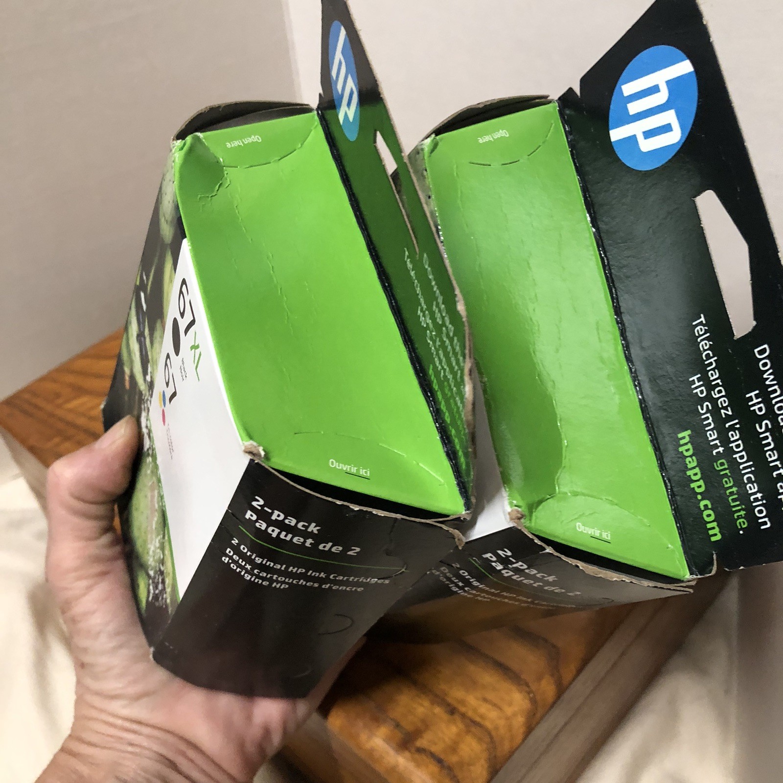 2 Boxes Original HP Ink Cartridges 2 Pack 67XL Black + 67 Tricolor NOS 02/2027