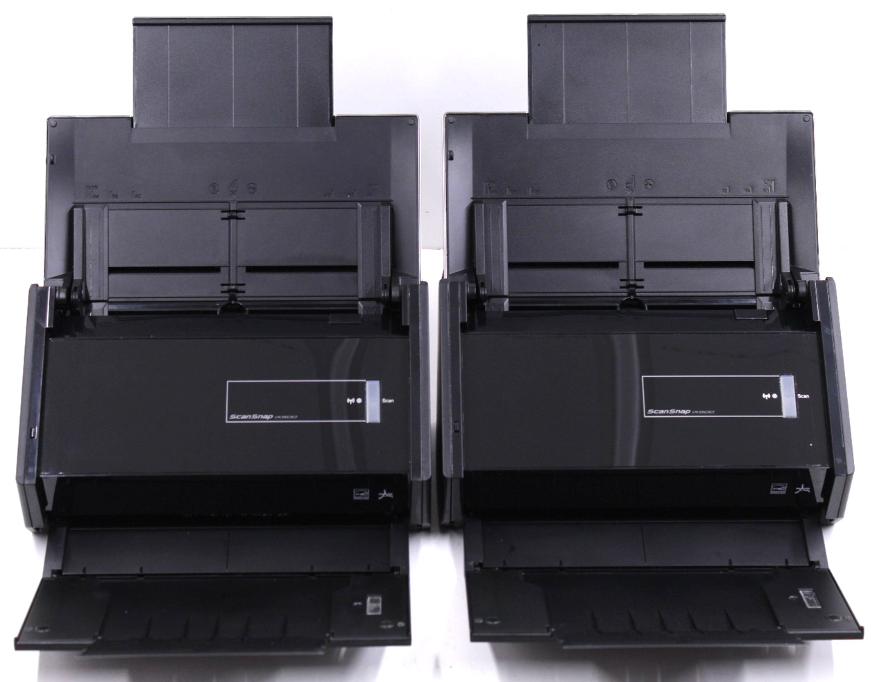 Lot of 2 Fujitsu ScanSnap ix500 Scan Count 30k-50K – No Power Adapters – Tested
