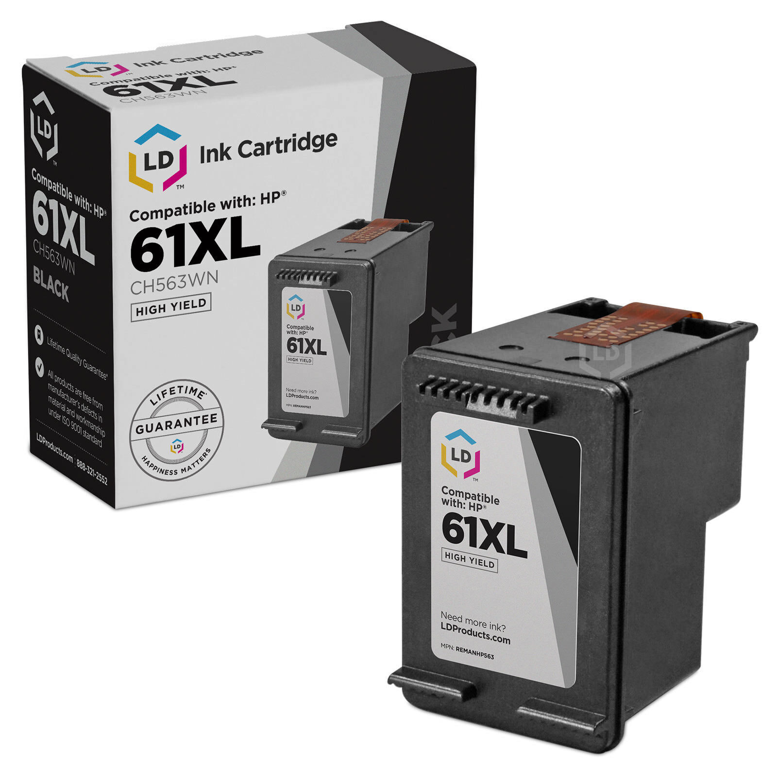 LD Replacement Replacement for HP 61 CH561WN Black Ink Cartridge