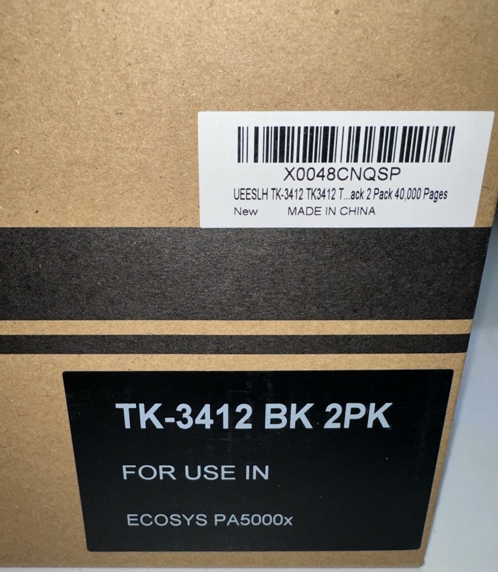TK-3412 TK3412 Toner 2 Pack Black for Kyocera ECOSYS PA5000x 1T0C0X0US0 15.5K Pg