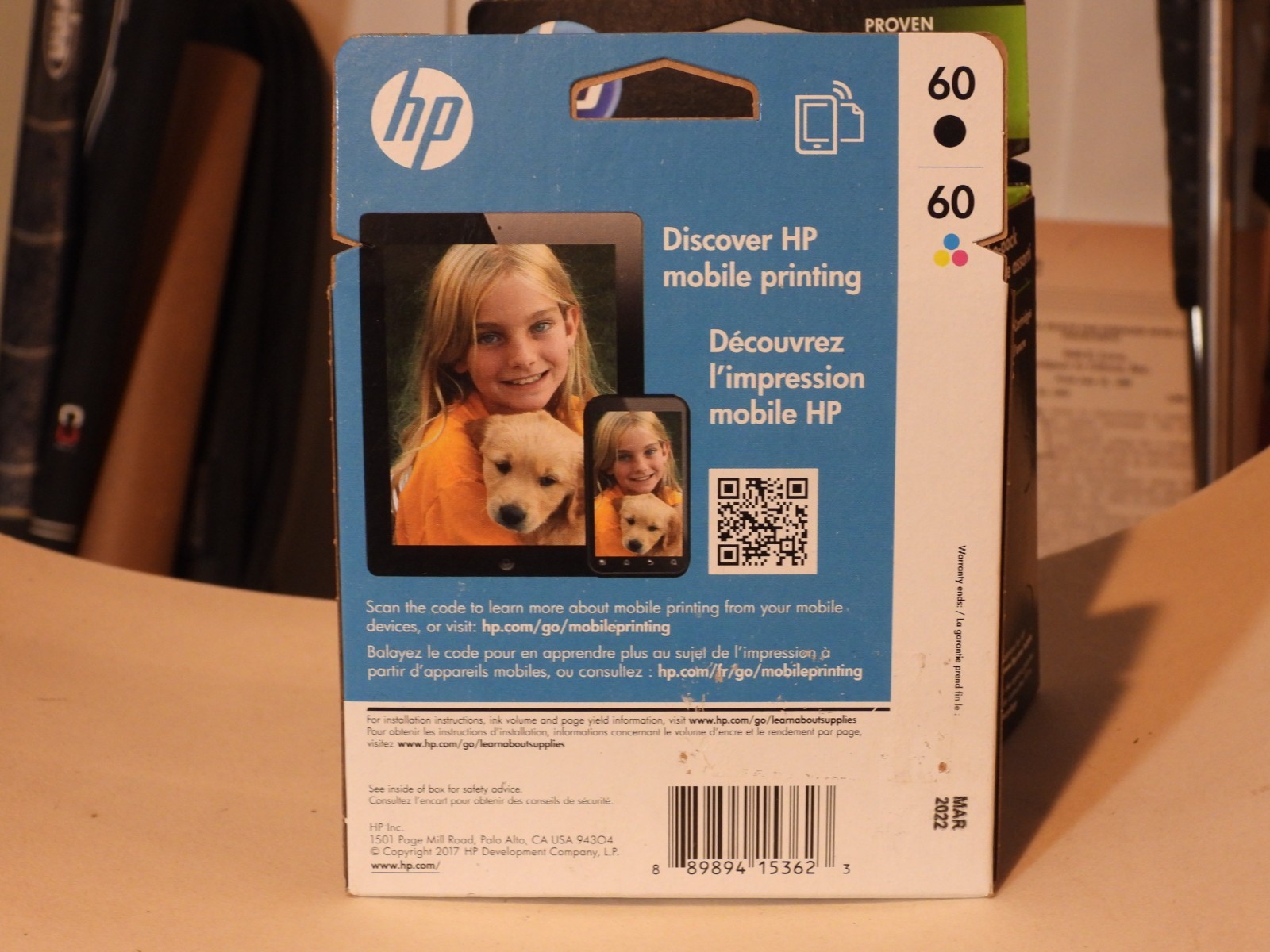 Genuine HP 60 Black 60 Color Ink Cartridge Photosmart 2PK