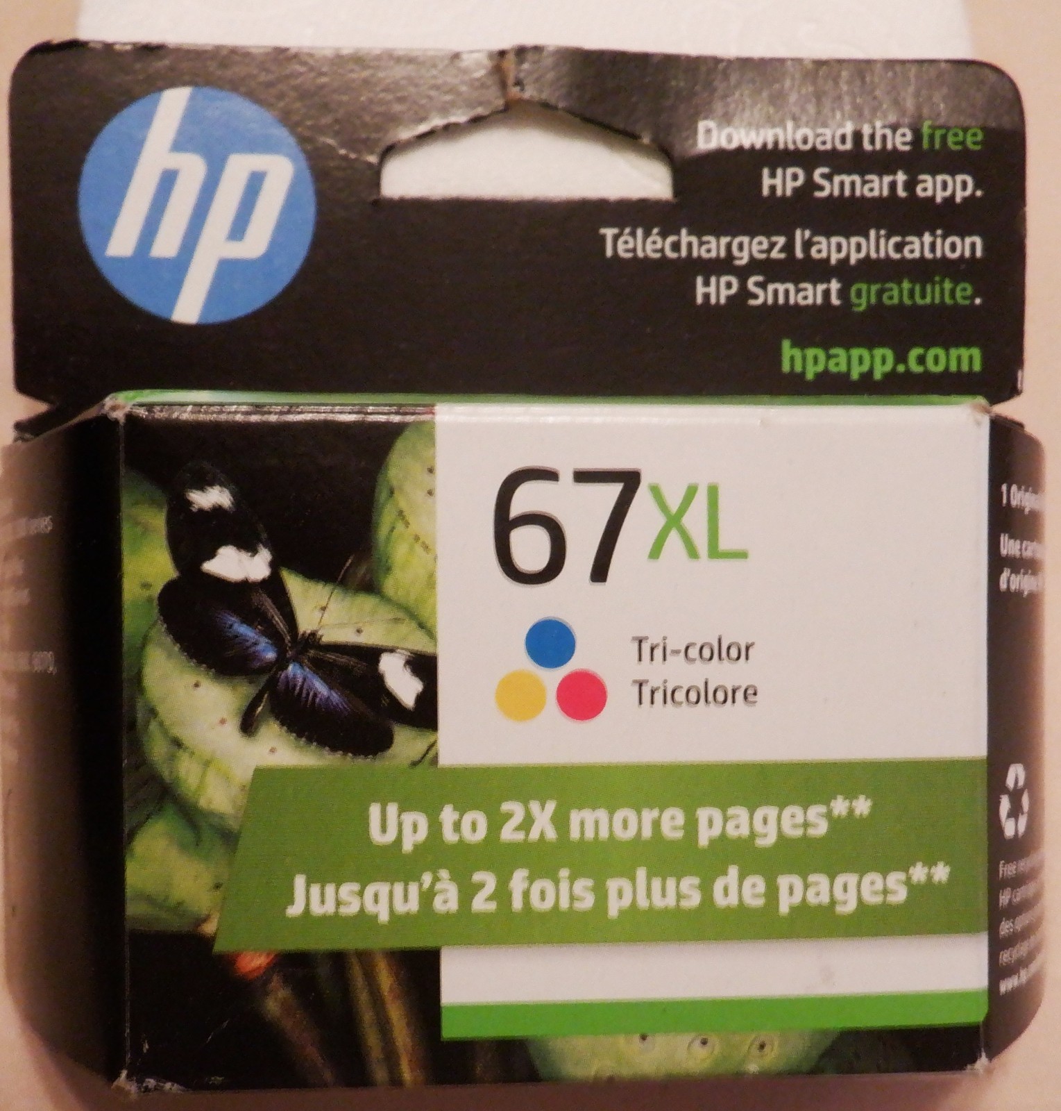 Original HP 67XL Tri-Color High Yield Ink Cartridge, Warranty Date: Nov 2026
