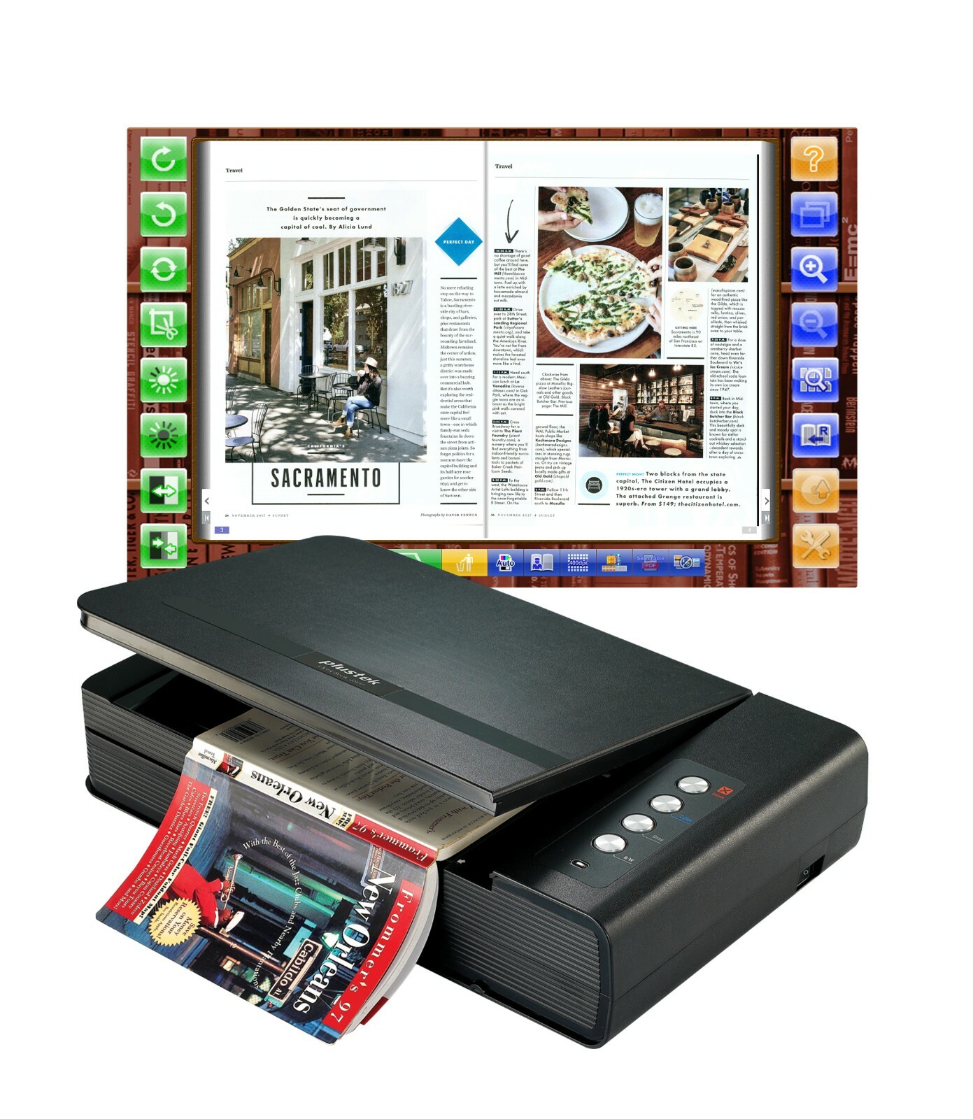 Plustek OpticBook 4800 eBookScan – Fast Book Scanner + Software – Win 7 8 10 11