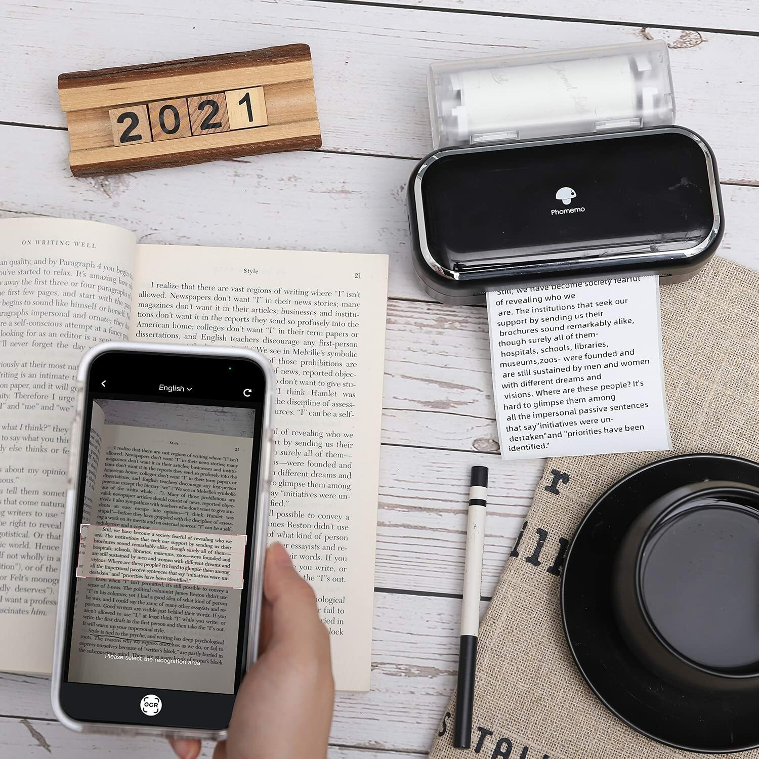 Phomemo M03 Bluetooth Portable Thermal Sticker Printer 80mm for iOS & Android