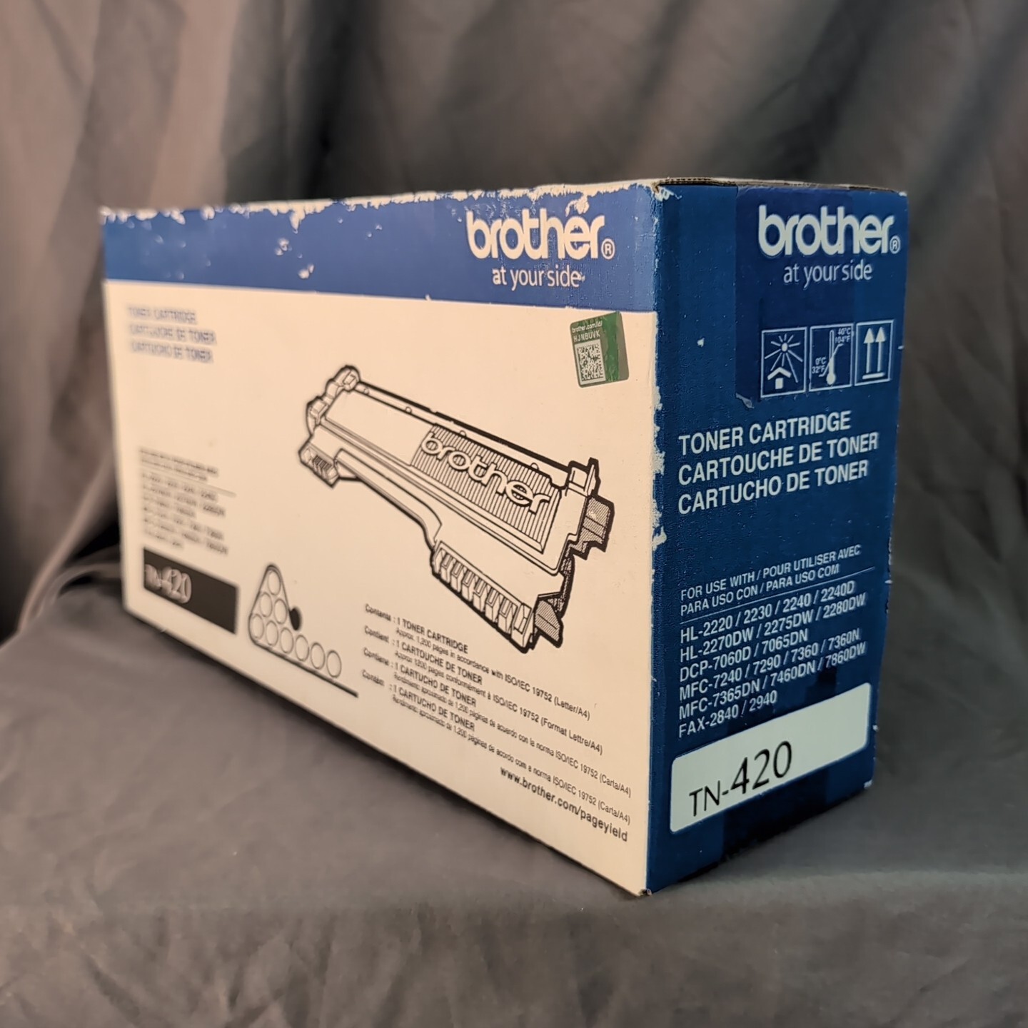 Black Toner Cartridge 012502626763 Brother TN-420 Genuine New OEM Sealed Box