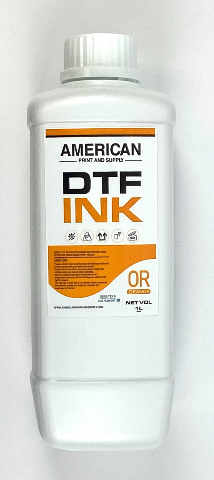 Direct to Film Ink for Epson Printheads Water Based DTF Ink Transfers Orange 1L