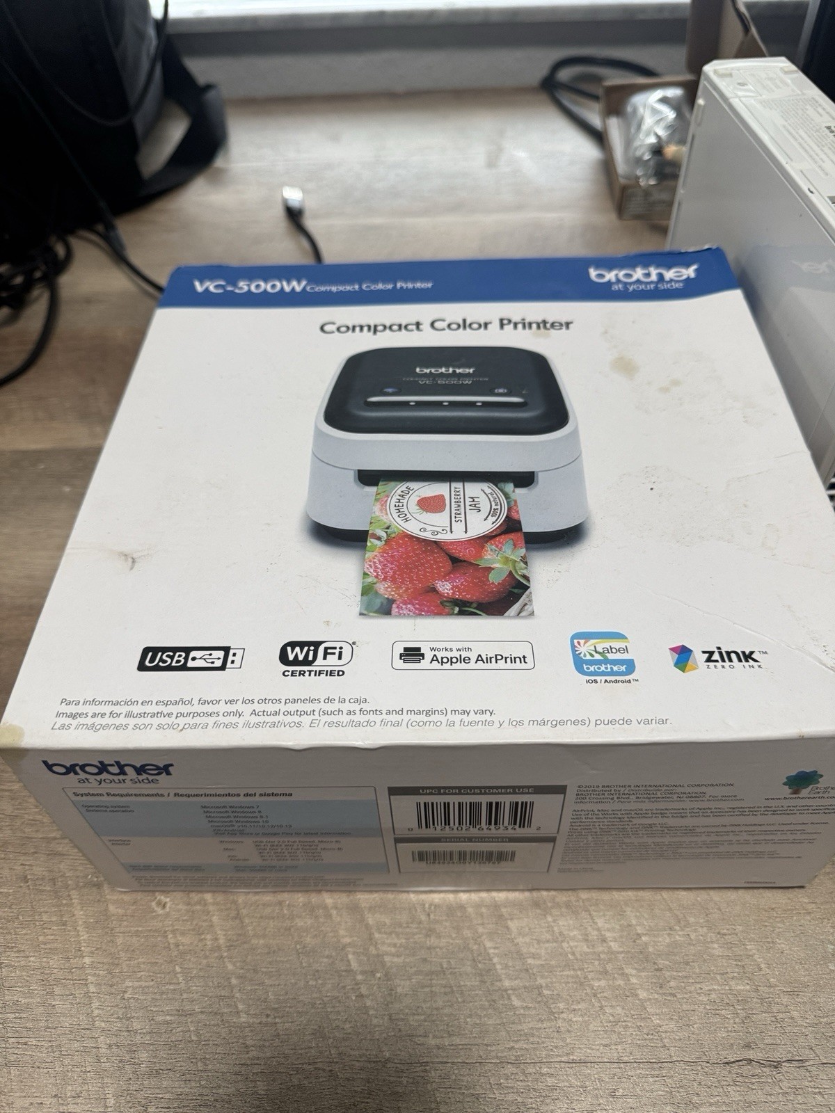 Brother VC-500W Compact Portable Color Label Printer, USB/Wireless, Zink