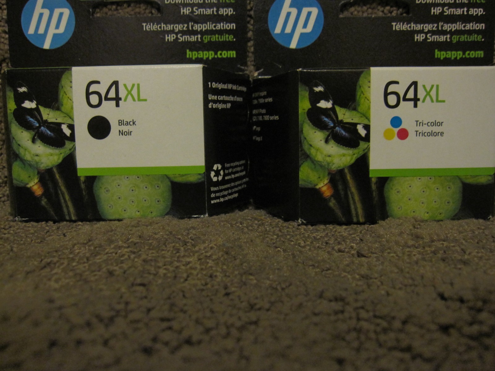 HP N9J92AN Black & N9J91AN Tri Color Ink Cartridge Genuine # 64XL 64 SEP/2026