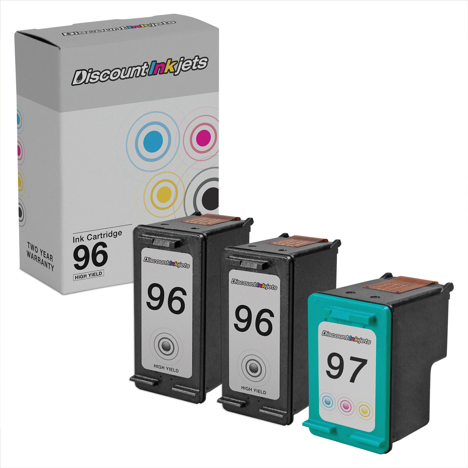 3PK DI Ink Replacement for HP 96 (2xblk) & HP 97 (1xColor) Use in 5940xi 7310xi